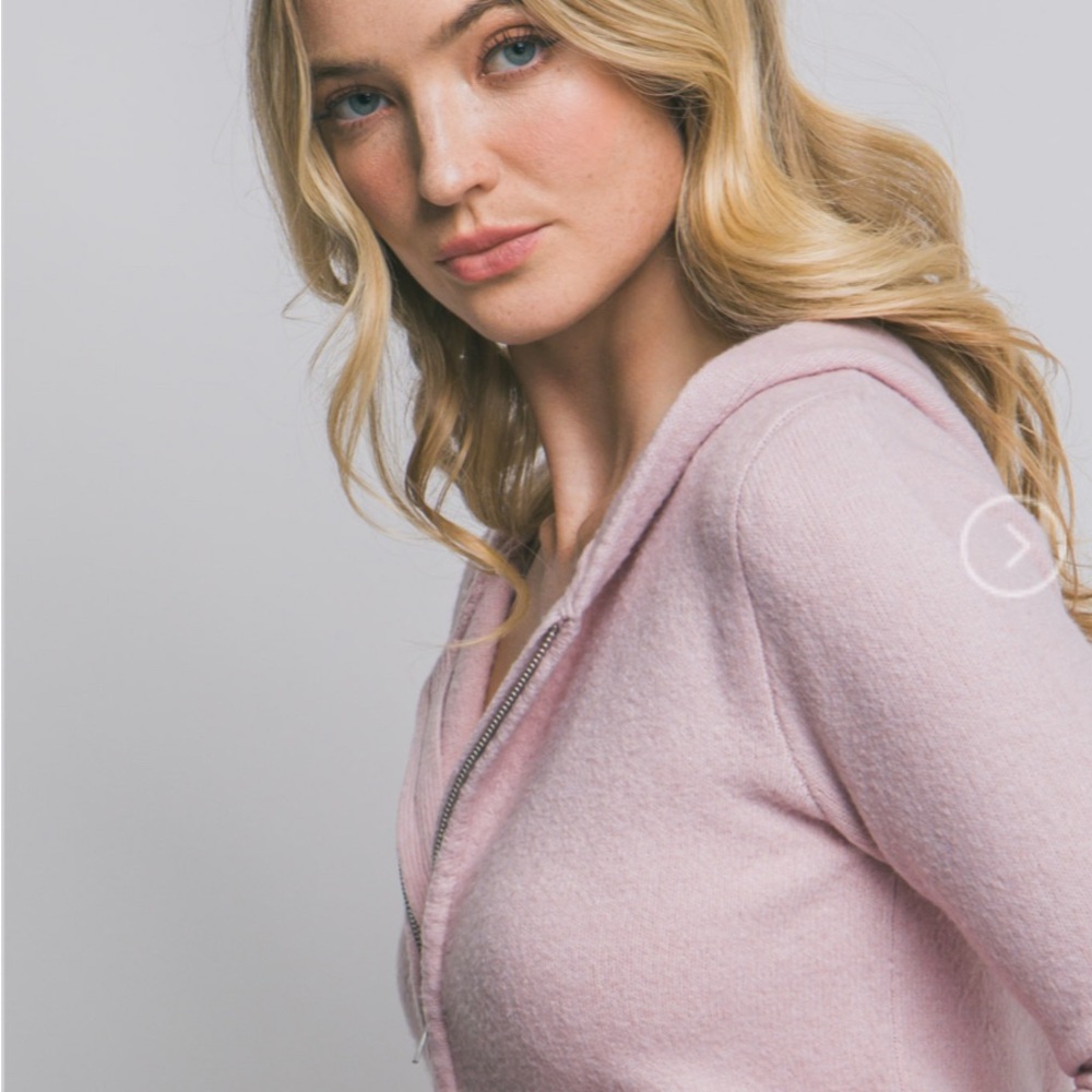 Love Tree Light Pink Zip-Up Hoodie Cardigan